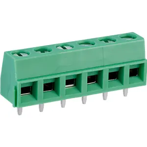 Bloco de 6 terminais com parafuso (1.5mm²) 5.08mm para PCB - verde