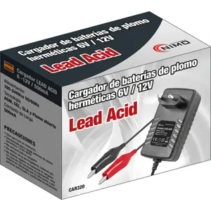 Carregador para baterias de CHUMBO / ACIDO de 6V e 12V 500mAh