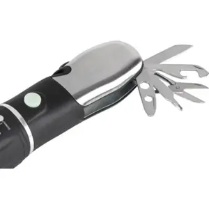 Lanterna compacta LED 3W 120lm de 3 modos c/ 8 multi-ferramentas - 3xAAA