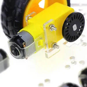 Kit para carro Robôt 4WD c/ motores e rodas + sup. de pilhas para Arduino