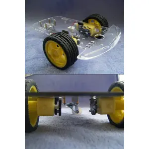 Kit para carro Robôt 2WD c/ motores e rodas + sup. de pilhas para Arduino