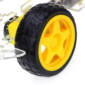 Kit para carro Robôt 4WD c/ motores e rodas + sup. de pilhas para Arduino