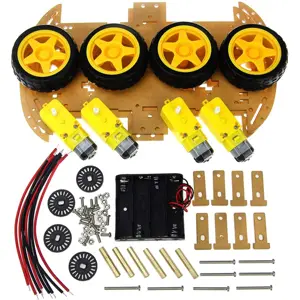 Kit para carro Robôt 4WD c/ motores e rodas + sup. de pilhas para Arduino