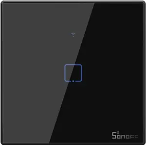 Interruptor (1 Gang) Smart Wifi+RF touch em vidro de encastrar - preto