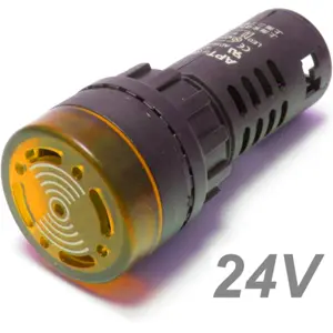 Señalizador luminoso intermitente con zumbador Ø22mm - Amarillo - 24V