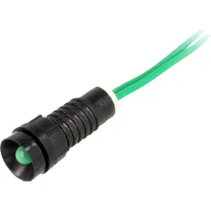 Indicador luminoso LED 5mm (Ø11mm) 230VAC c/ fios - Verde - POLAM-ELTA LG-D5-230AC