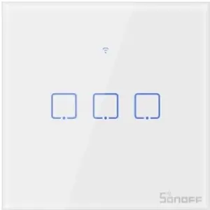 Interruptor triplo (3 Gang) Smart Wifi+RF touch em vidro de encastrar