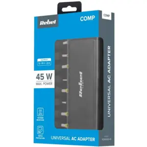 Fuente de alimentación automática 12..19.5VDC, máx. 45W, 2.36A c/ 10 adaptadores