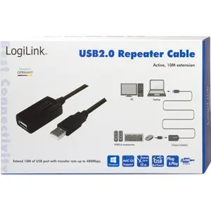 Cabo extensão activo USB 2.0 A macho - A fêmea 10.0m