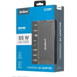 Fonte de alimentação automática 18..20VDC, máx. 65W, 3.5A c/ 10 adaptadores