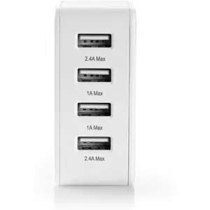 Carregador 4xUSB (230VAC -> 5VDC) 4,8A - Branco