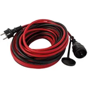 Extensão Schuko 2P+T com protecção (3G 1.5mm2) - preto/vermelho- 25m - REV