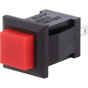 Botão de pressão OFF-(ON) 250VAC 0.5A (2 pinos) vermelho 14x14mm