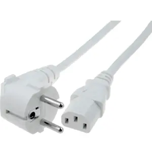 Cabo de Alimentação Schuko - IEC C13 (3 pinos) fêmea - 1.0m branco