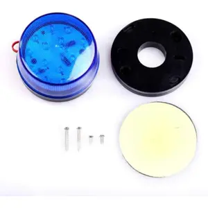 Sinalizador LED estroboscópico azul 12VDC 120mA Ø73x44mm IP20