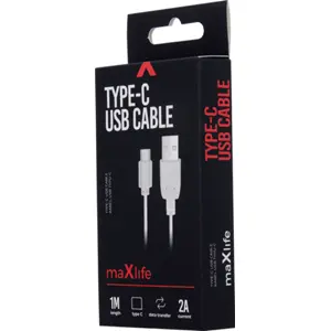 Cabo USB-A 2.0 macho - USB-C (2A) 1.0m - branco