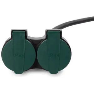Extensão Schuko 2P+T com protecção c/ 2 tomadas Schuko c/ tampa - IP44 - 20m