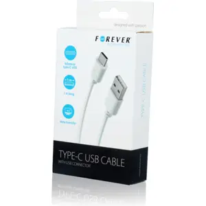 Cabo USB A 2.0 macho - USB C - 1.0m - branco