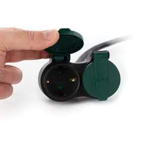 Extensão Schuko 2P+T com protecção c/ 2 tomadas Schuko c/ tampa - IP44 - 20m