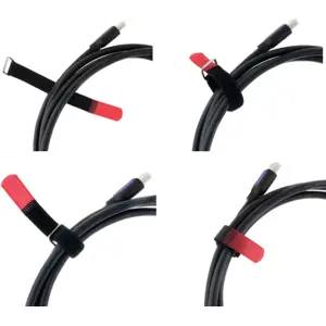 Abraçadeiras de velcro com presilha em metal 800x38mm - preto - [10unid.]