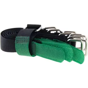 Bridas de velcro con presilla en metal 150x16mm - verde - [10unid.]