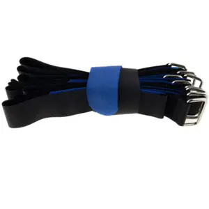 Abrazaderas de velcro con presilla en metal 600x38mm - azul - [10unid.]