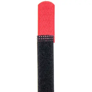 Abrazaderas de velcro con presilla de metal 150x16mm - rojo - [10unid.]