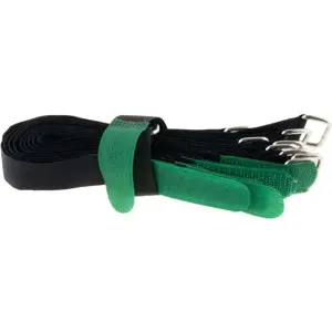 Bridas de velcro con presilla en metal 300x20mm - verde - [10unid.]
