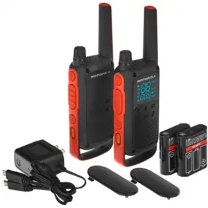 Kit de 2 Walkie-talkies 16 canais c/ iVox 10km c/ baterias recarregáveis IPx2 - PMR