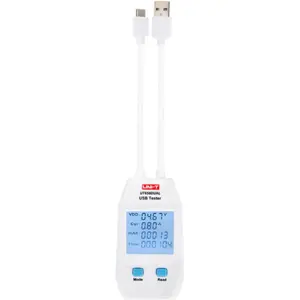 Medidor de tensão corrente e carga USB-A+USB-C (USB Tester) c/ memória
