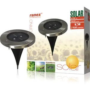Luminaria de suelo LED solar de estaca con sensor crepuscular IP44 - Ø120x135mm