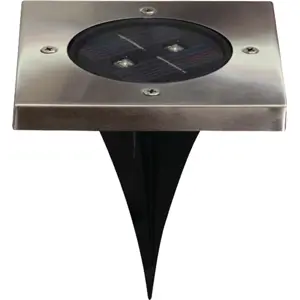 Luminária de chão LED Solar de estaca c/ sensor crepuscular IP44 - 120x120mm