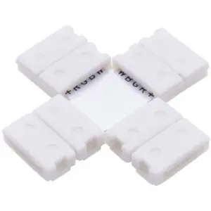 União 'X' para fitas de LED RGB+W do tipo SMD5050 de 10mm