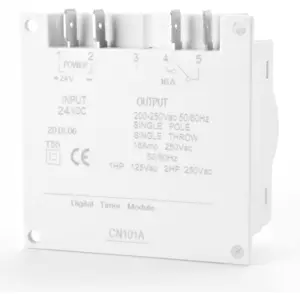 Programador horário digital (timer) 24VDC c/ saída relé 250VAC 16A - CN101A 24V