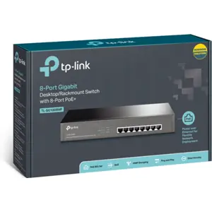 Switch 8P (8PoE+) Gigabit 10/100/1000Mbps montable en rack