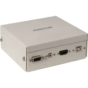 Caixa ligações VGA, HDMI, jack 3'5, USB B