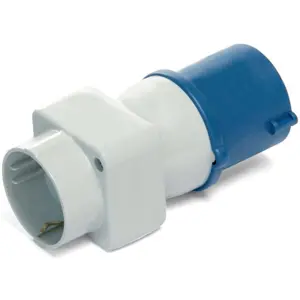Adaptador schuko fêmea - ficha CEE 16A monofásica macho 3 polos - IP44