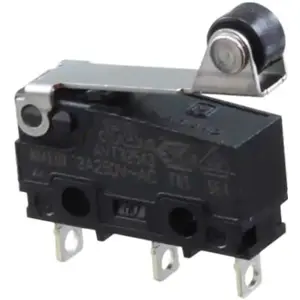 Microswitch c/ patilha + rodizio SPDT 230VAC 2A