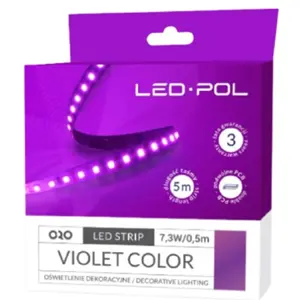 Fita de 600 LEDs SMD2835 IP20 12VDC 14.6W/m (73W) VIOLETA - rolo de 5.0m