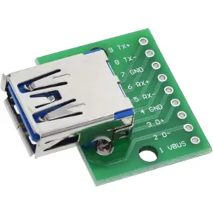 Ficha USB-A 3.0 fêmea com PCB ligação 2.54mm