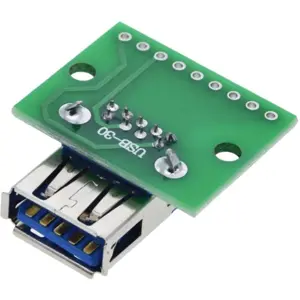 Ficha USB-A 3.0 fêmea com PCB ligação 2.54mm