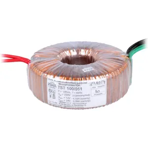 Transformador toroidal 230/12+24VAC 4.16+2.08A 100VA