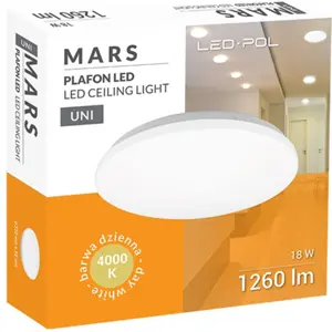 Plafon LED 230VAC 18W 1260lm 4000K Ø330x58mm