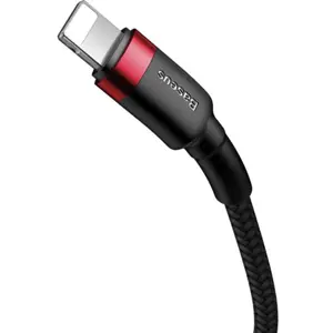 Cable USB-C -> Lightning PD 18W - rojo+negro - 1.0m