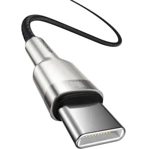 Cabo USB-C - USB-C Quick Charge 100W revestido a nylon c/ fichas metálicas - preto - 2.0m
