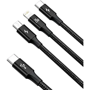 Cabo de dados e carregamento USB-C -> Micro-USB/USB-C/Lightning (3 em 1) PD 20W - preto - 1.5m