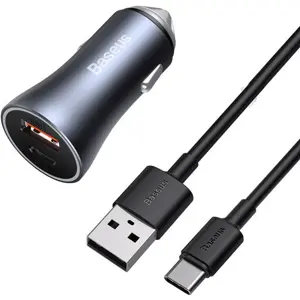 Cargador de mechero 12-24V 40W Dual-port + cable USB-C