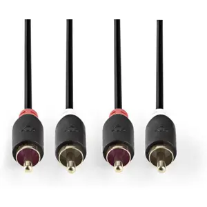 Cabo 2x RCA macho - 2x RCA macho [Gold Plated] - 10m