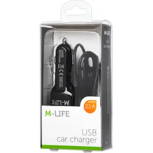 Cargador de encendedor con cable Lightning + salida USB (5VDC / 2.1A)
