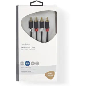 Cabo 2x RCA macho - 2x RCA macho [Gold Plated] - 10m